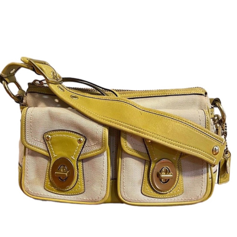 Coach 65th Anniversary Leather and Canvas Shoulder Bag
